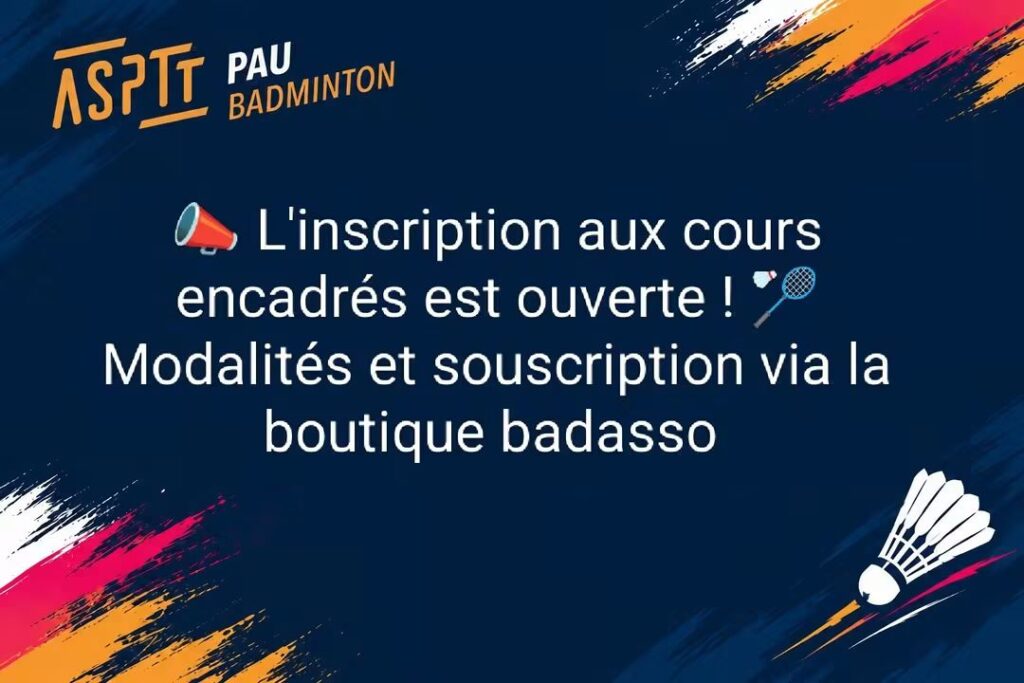 Cours encadrés : inscription ouverte